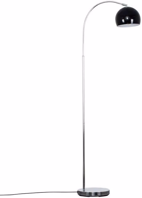 ValueLights Curva Modern Chrome Silver Metal Floor Lamp with Dome Shade – 1