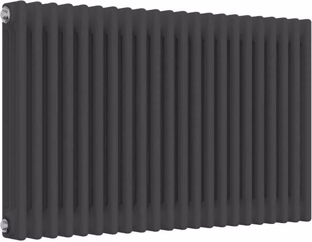 Bathroom Kingdom Colona Anthracite 3 Column Horizontal Traditional Wall Hung Radiator in Dark Grey, W: 60 cm, H: 101 cm – 1
