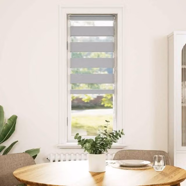 Berkfield Home Zebra Blind in Grey Polyester, W: 45 cm, H: 150 cm