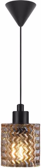 Nordlux Hollywood Amber Glass Pendant Light with E27 Socket
