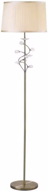Netlighting Willow Floor Lamp with Beige Fabric Shade and Bronze Crystal Details