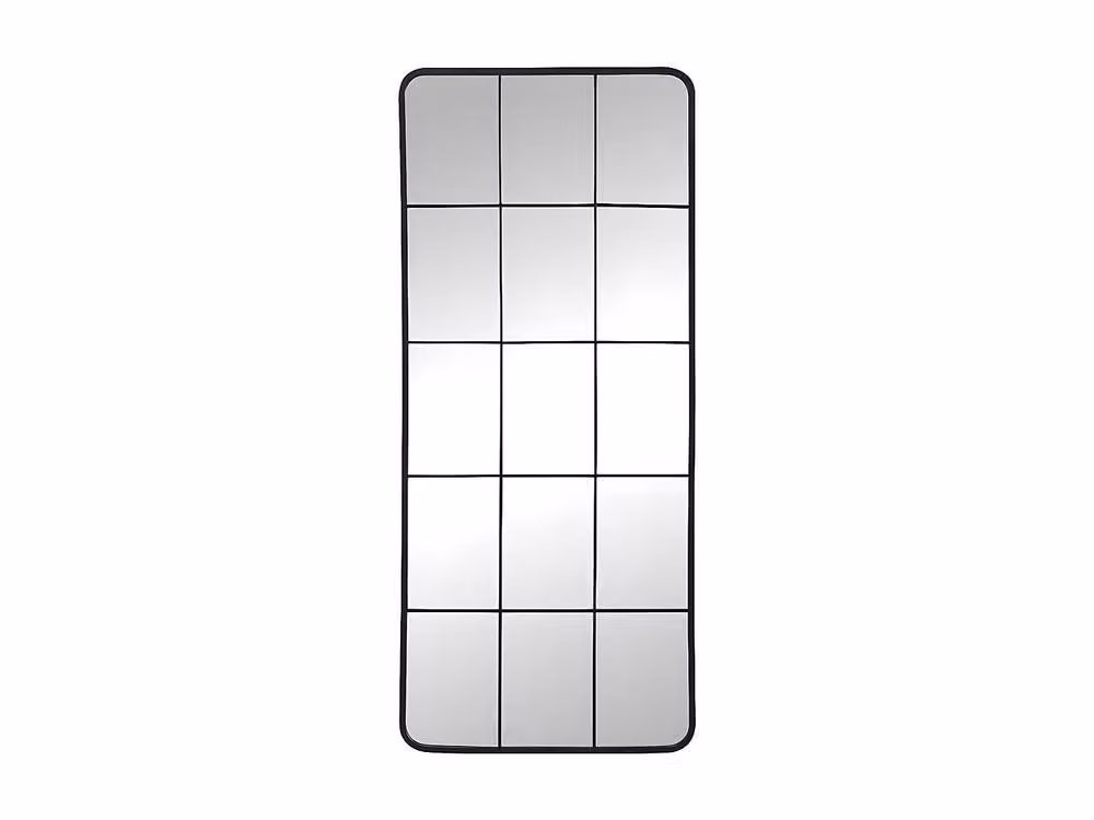 Vente-unique SCIARA Industrial Metal Window Mirror in Black, W: 60 cm, H: 140 cm – 2