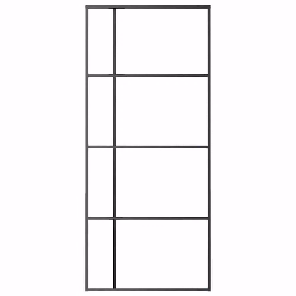 Berkfield Home Black Aluminium Sliding Door with Frosted ESG Glass, W: 90 cm, H: 205 cm – 2