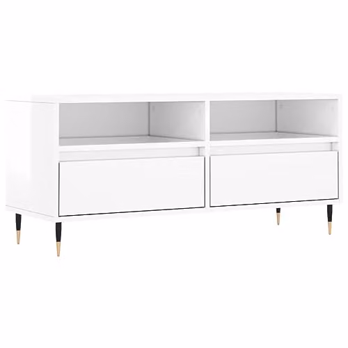 vidaXL Glossy White TV Cabinet W/D/H: 100 x 34.5 x 44.5 cm – 1
