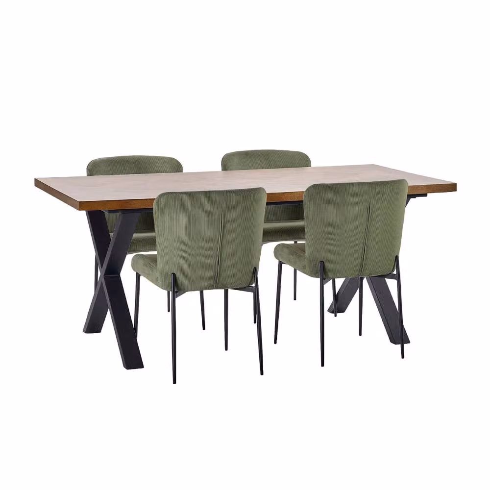 Cheshire Premium Arlington 180cm Rectangular Industrial Dining Table in Brown and Black Wood and Metal – 3