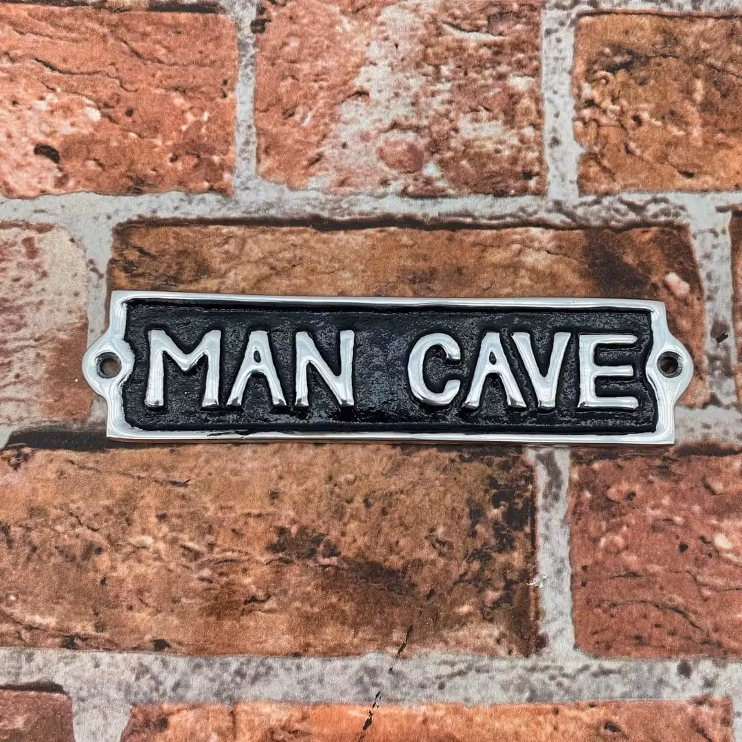 Minster Man Cave Wall Plaque in Black Metal, W: 22 cm, H: 6 cm – 4