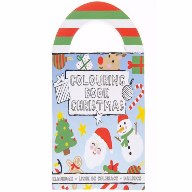 LG-Imports Pack of 12 Christmas Colouring Mini Books with Stickers in White and Multicolour