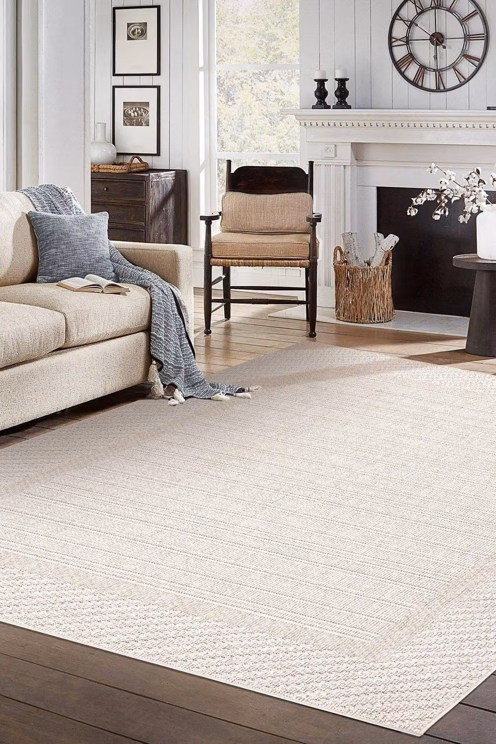 RugsX Origi Geometric Beige Flat Weave Rug, W: 240 cm, D: 330 cm – 2