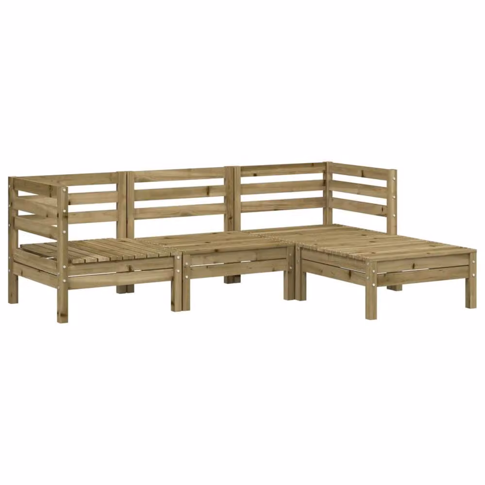 Berkfield Home Rustic Multicolour 3-Seater Garden Sofa with Footstool in Impregnated Pine Wood – 2