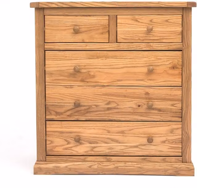 Cabinet Bits Salerno 5 Drawer Chest of Drawers in Sand Brown Wood