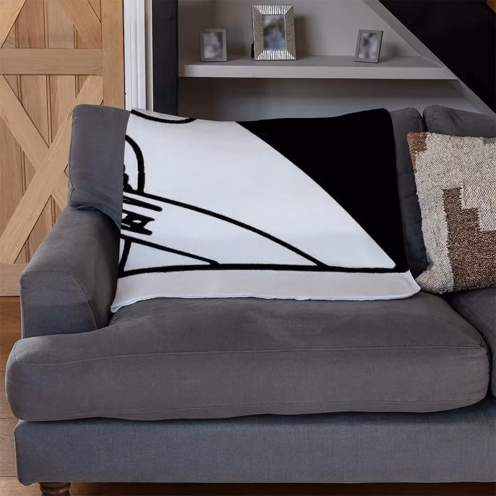Benjamin Tate Design Art Deco Woman Fleece Blanket in Black and Beige, W/D/H: 120 x 150 cm – 3