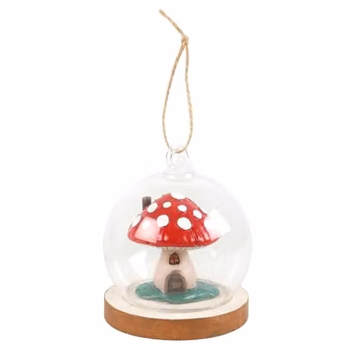 Something Different Wholesale Multicolour Mushroom House Glass Dome Hanging Decoration – 1