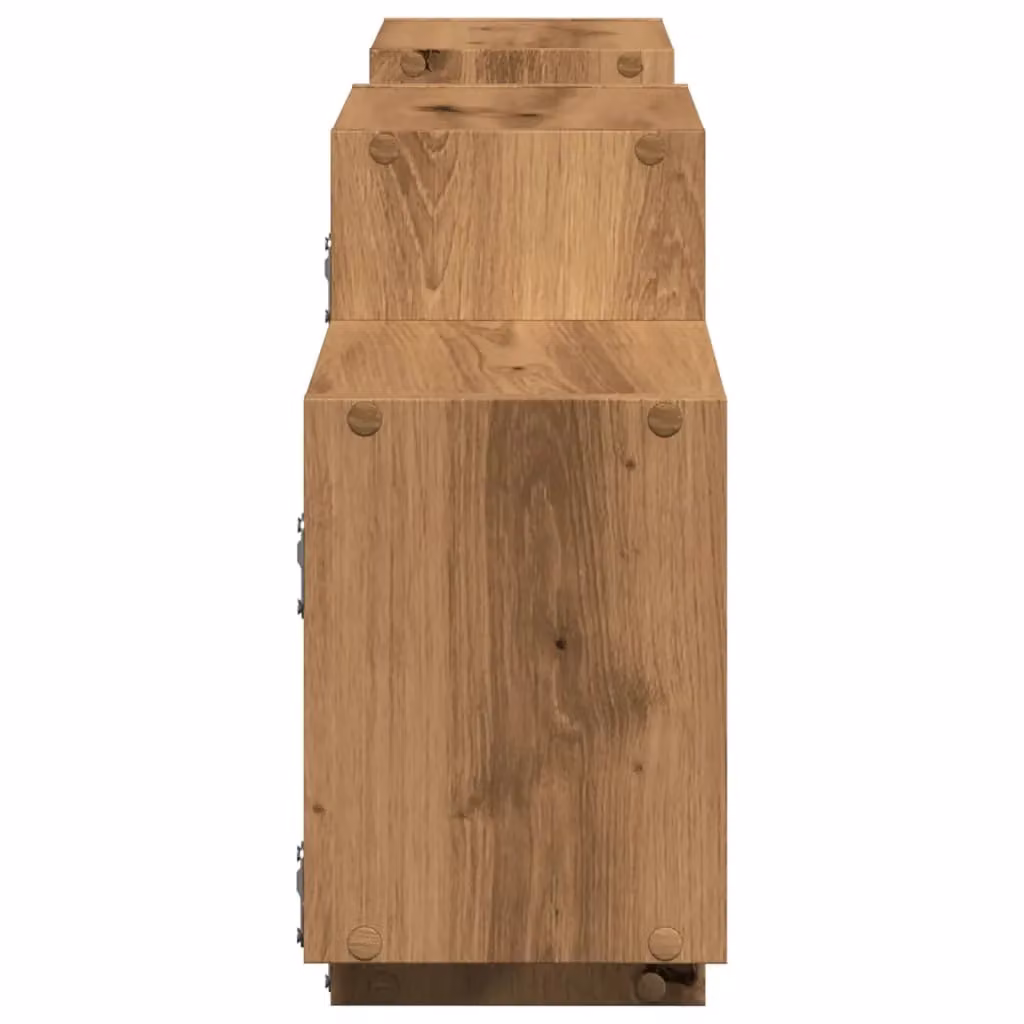 Berkfield Home Artisan Oak Wall Shelf, Brown, W: 129 cm, D: 42 cm, H: 18 cm – 3