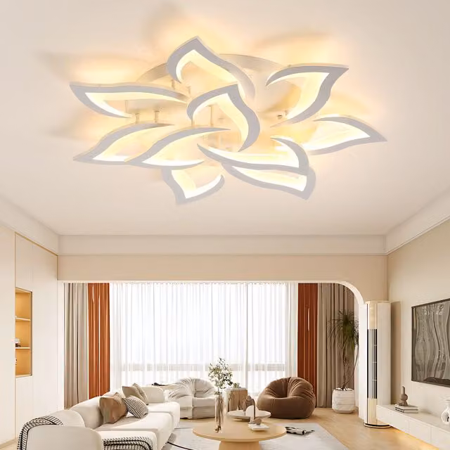 COMELY Modern Petal LED Ceiling Light, Warm White 3000K, White, Diameter: 80 cm – 1