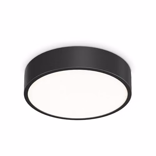 Netlighting Ray Integrated LED Semi Flush Ceiling Light, Black, 2000Lm, 3000-4000K, IP44