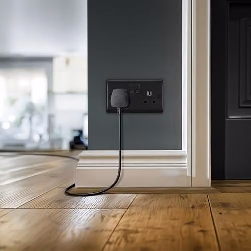 BG Electrical Nexus Metal 2 Gang Double Switched Power Socket, Matt Black – 5