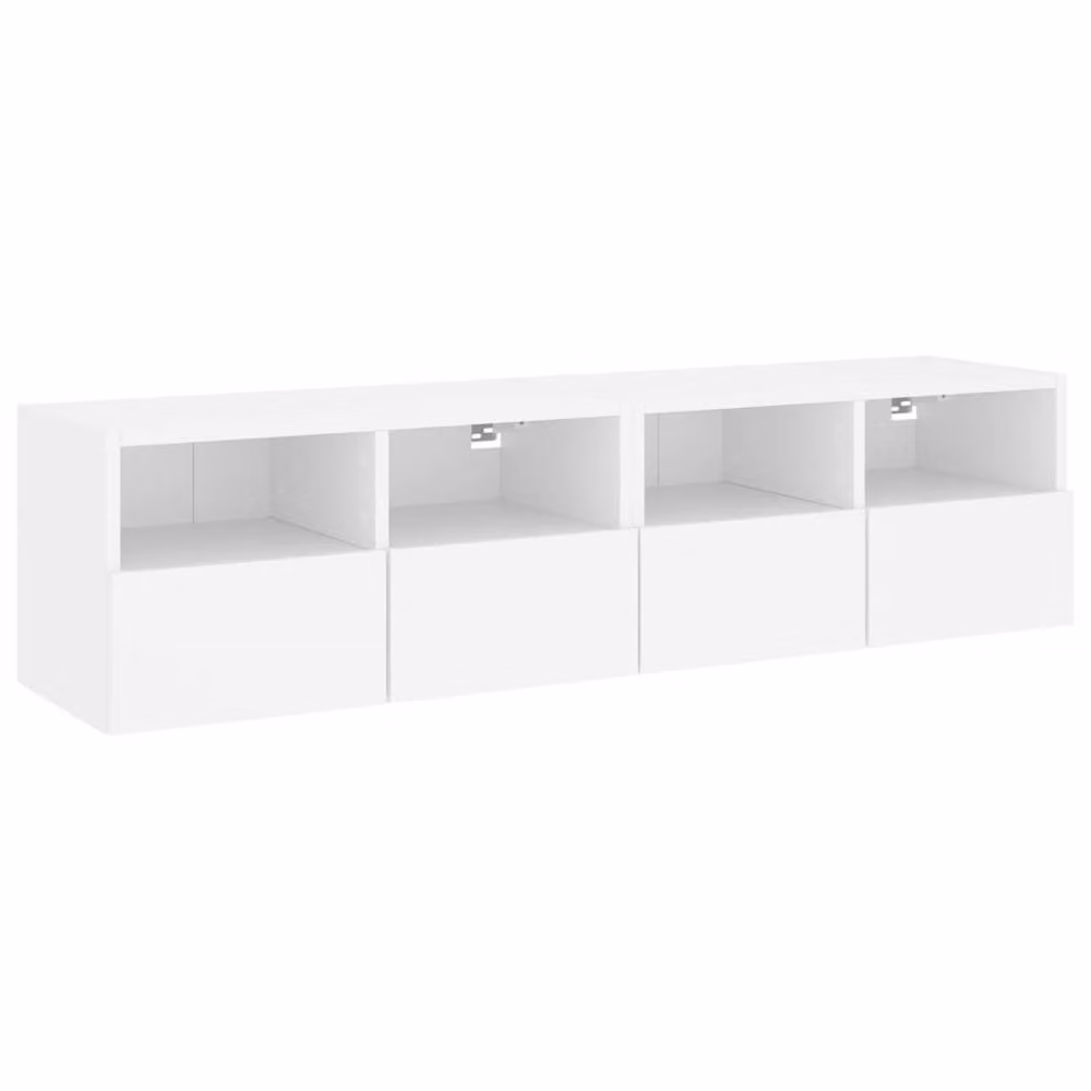 Berkfield Home Set of 2 White Modern TV Wall Cabinets in Matt Engineered Wood W/D/H: 60 x 30 x 30 cm – 2