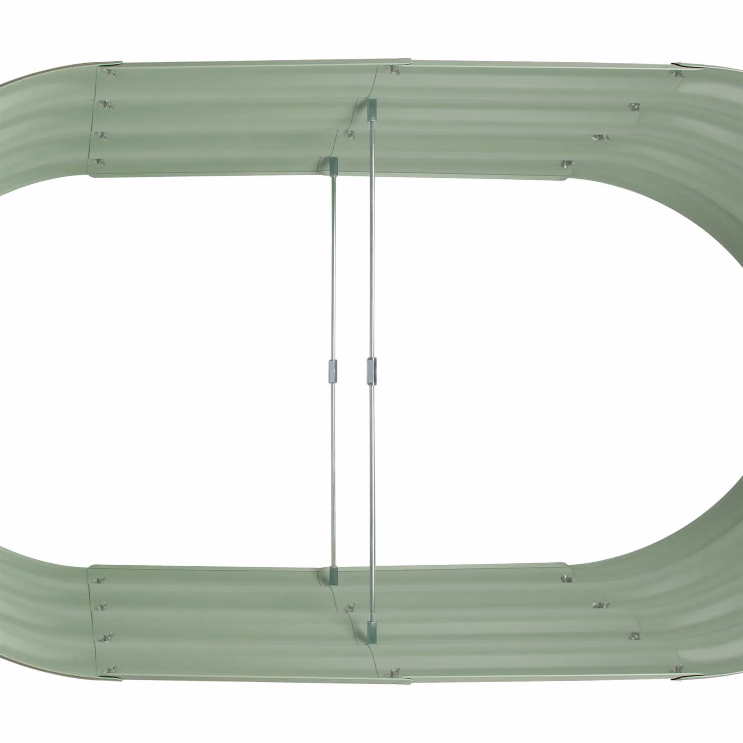 Harbour Housewares Set of 2 Green Galvanised Steel Raised Garden Beds with Rounded Bottomless Design, W: 180 cm, D: 90 cm, H: 30 cm – 3