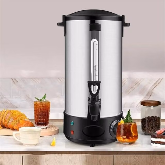 Nordara Stainless Steel Electric Catering Tea Urn and Hot Water Boiler in Silver