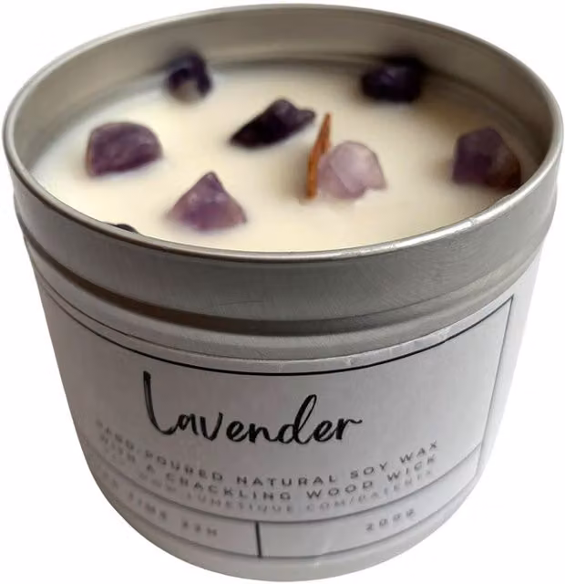 VIE White Lavender Aluminium Tin Tabletop Candle