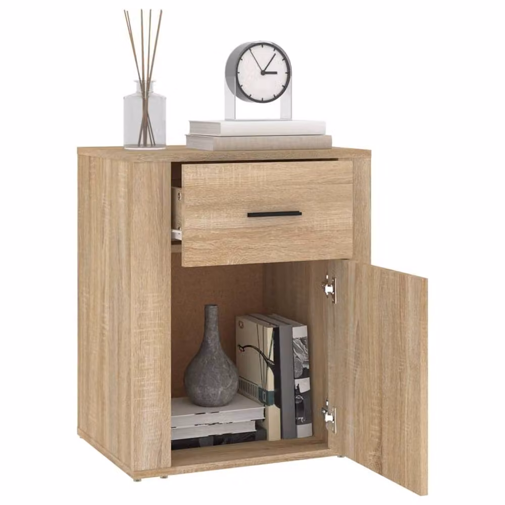 Berkfield Home Sonoma Oak Bedside Cabinet in Brown, W/D/H: 50 x 36 x 60 cm – 2