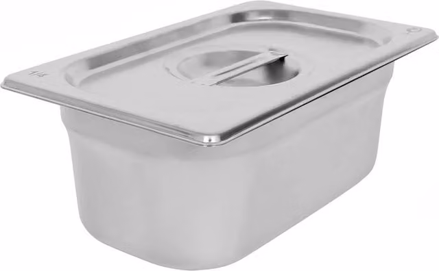 Argon Tableware Stainless Steel Gastronorm Container with Loose Lid, 1/4 Size, 2.5 l, Silver – 2