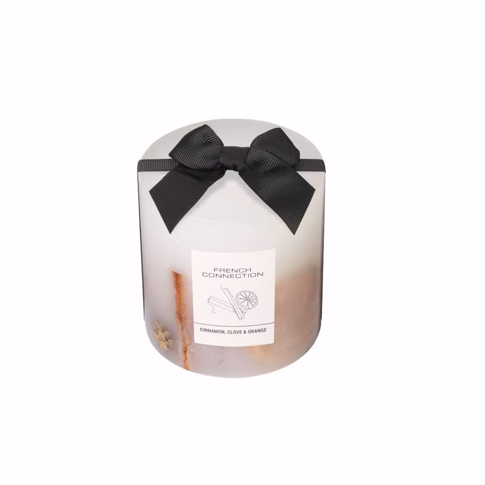 French Connection Festive Botanical Cinnamon Clove and Orange Scented Candle, 580g, Beige – 2