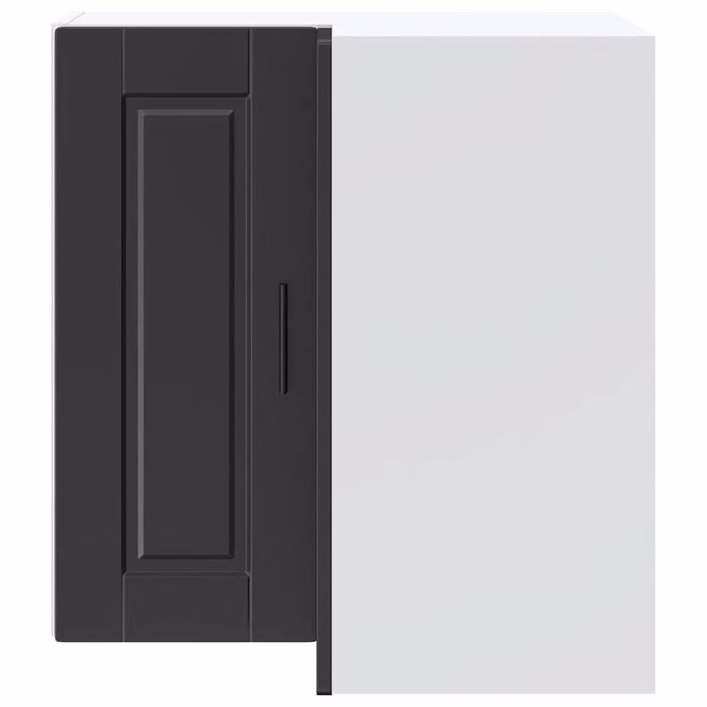 Berkfield Home Porto Black Modern Wall Mounted Kitchen Corner Cabinet with Hinged Doors W/D/H: 57 x 60 x 57 cm – 3