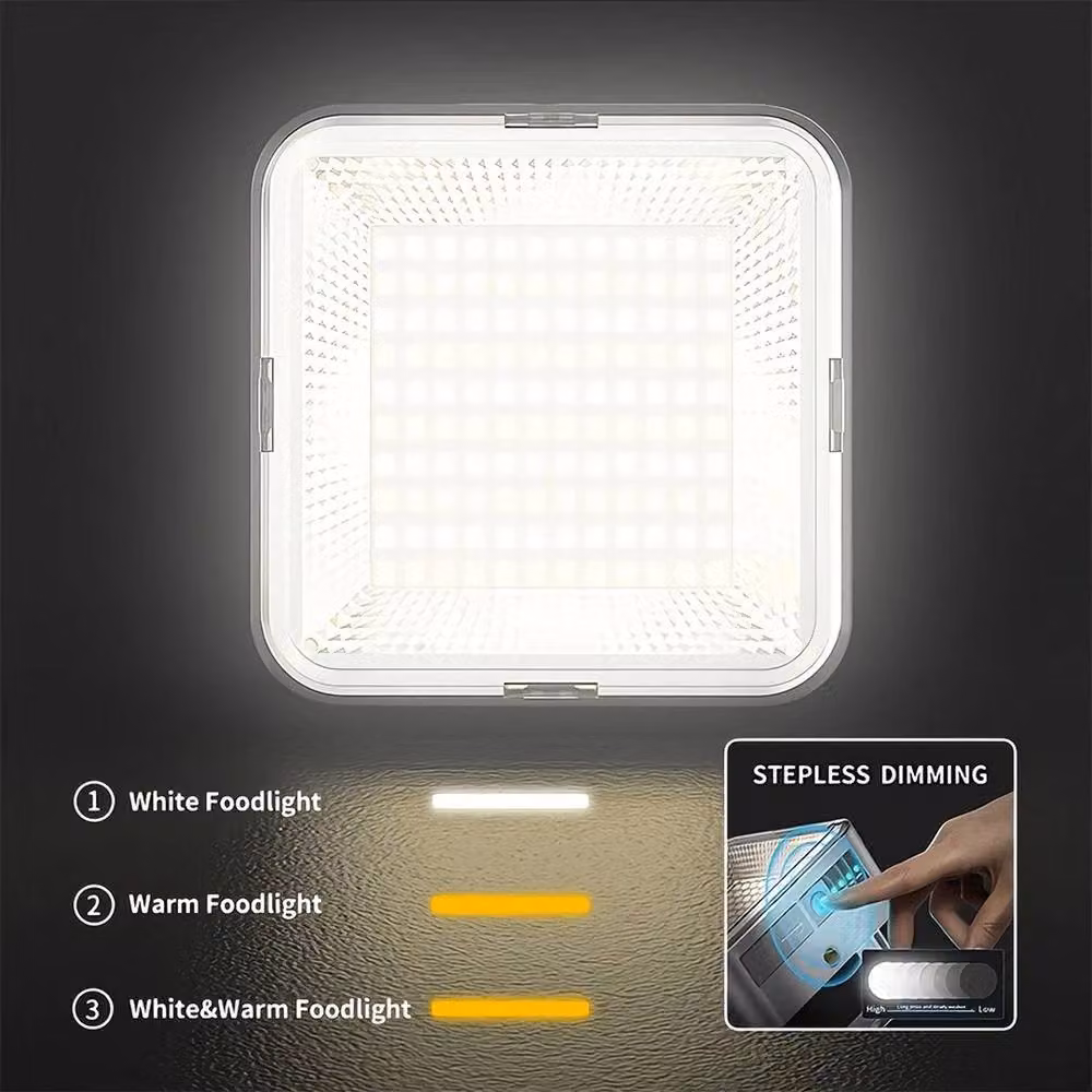 VOGREX Magnetic Solar LED Camping Light, Rechargeable Emergency Floodlight in Grey – 3