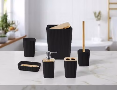 Gaveno Cavailia Isla 12-Piece Bathroom Accessories Set in Black – 1