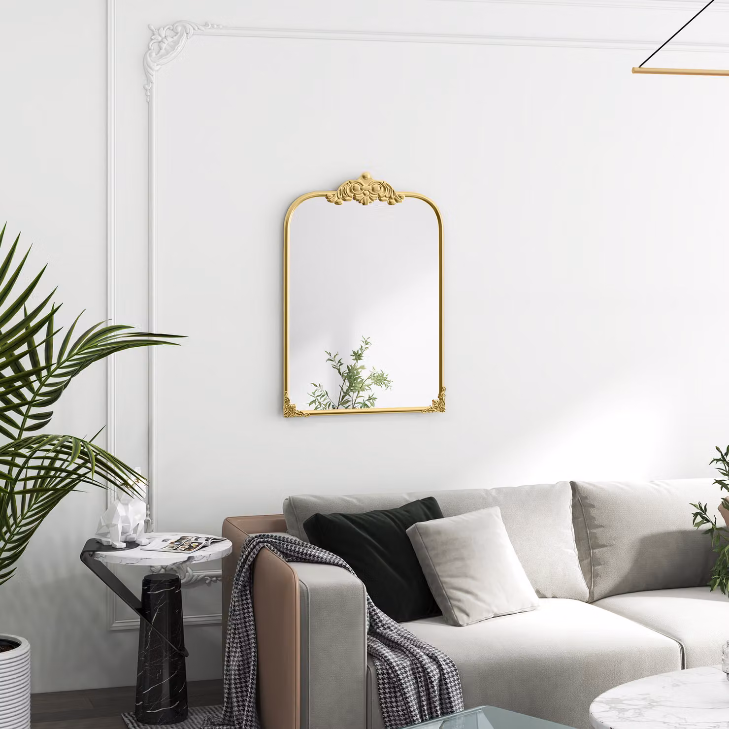 HOMCOM Baroque Decorative Wall Mirror with Metal Frame, Gold Tone, W: 60 cm, H: 87 cm – 2