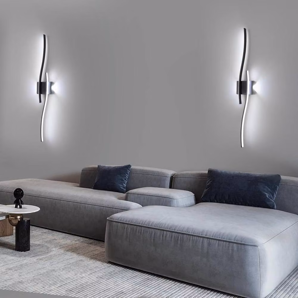 COMELY Modern Black Aluminium LED Up and Down Wall Light with 27W Cool White 6500K Illumination – 2