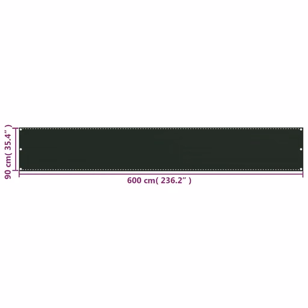 Berkfield Home Balcony Screen in Dark Green, HDPE, W: 90 cm, L: 600 cm – 3