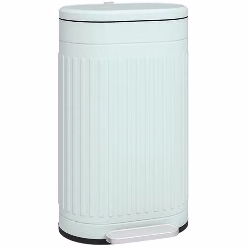HOMCOM 30L Metal Pedal Bin with Soft-close Lid and Removable Inner Bucket, Green – 1