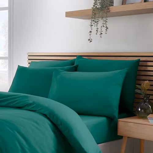 Catherine Lansfield So Soft Non-Iron Microfibre Pillowcase Pack of 4, Petrol Green, W/H: 50 x 75 cm – 1