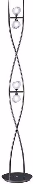 Netlighting Fragma Floor Lamp with 4 G9 Lights in Black and Chrome