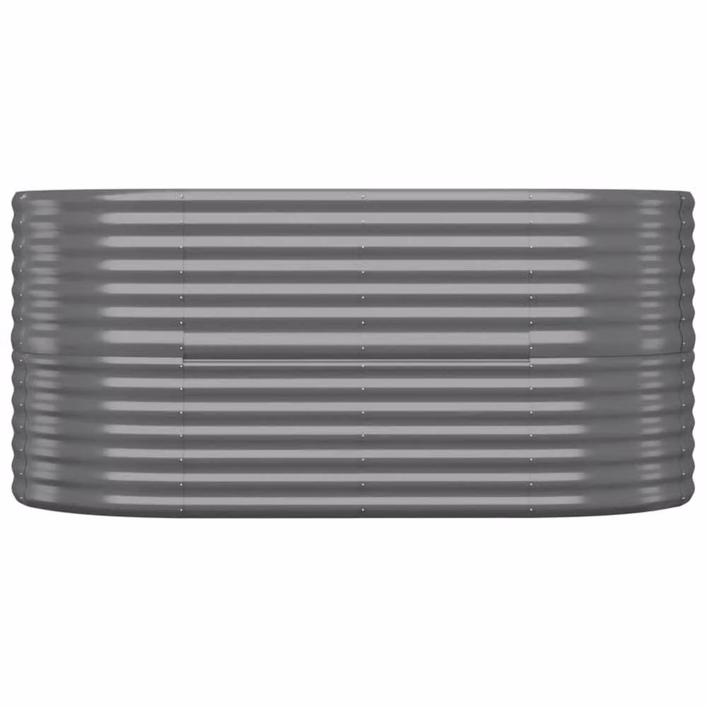 Berkfield Home Garden Grey Powder-coated Steel Raised Bed W/D/H: 152 x 80 x 68 cm – 3