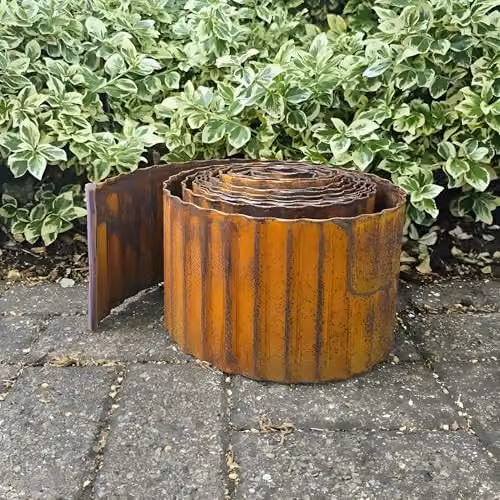 Primrose Red Galvanised Steel Wavy Border Edging Roll – 1
