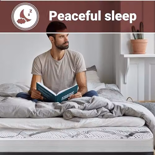 The White Stone Viscoelastic Foam Mattress in White, W/D/H: 180 x 200 x 27 cm – 6