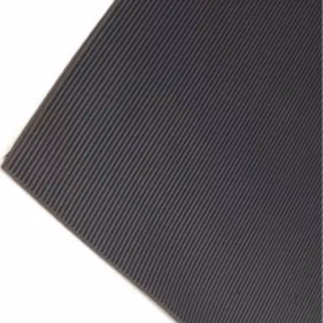 Ark Mat Striped Black Rubber Roll Flooring Matting W: 200 cm