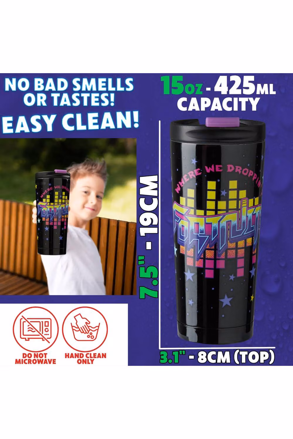 Get Trend Fortnite Insulated Stainless Steel Travel Mug, 425 ml, Multicolour – 12