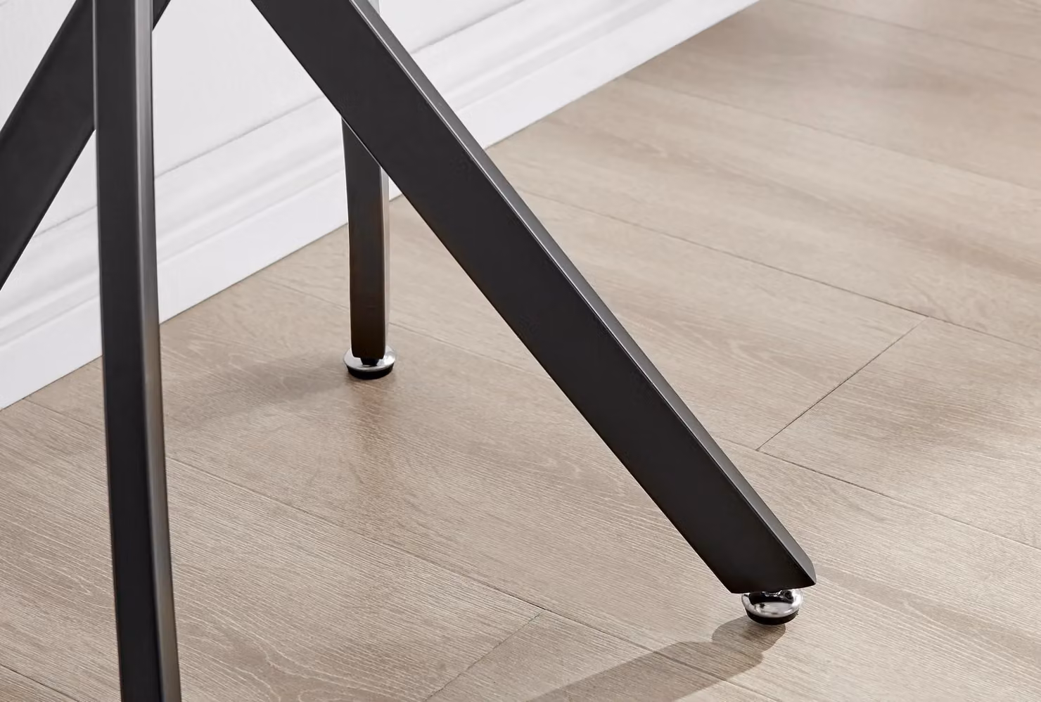 FurnitureboxUK Leonardo Rectangular Glass Console Table with Black Metal Legs – 3
