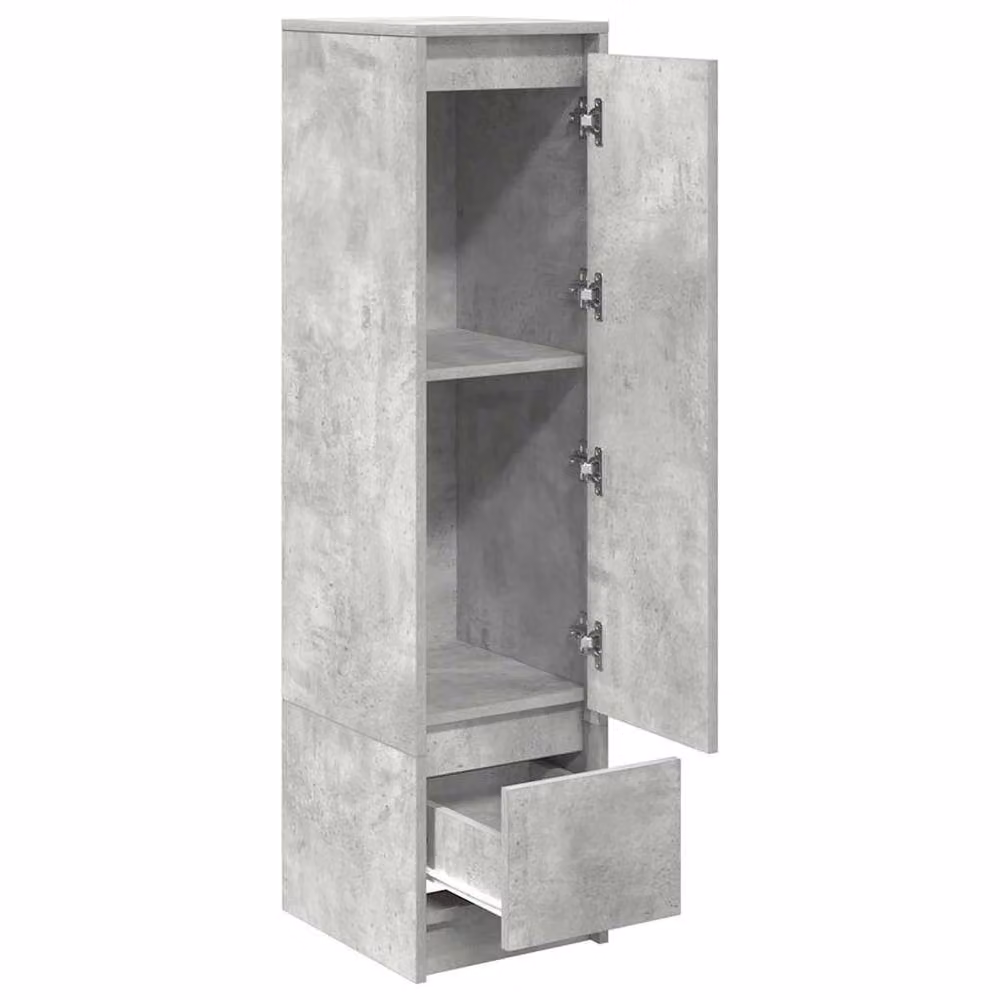 Berkfield Home Highboard in Concrete Grey with Internal Drawers and Shelves, W/D/H: 29.5 x 34.0 x 119.5 cm – 2