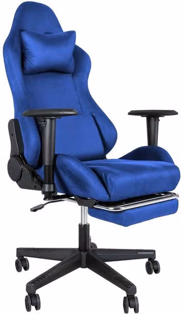 VOGREX Blue Microfibre Adjustable Reclining Gaming Chair with Headrest and Armrests