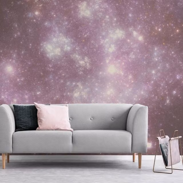 Art for the Home Constellation Dream Lilac Wall Mural in Purple and Pink, W: 280 cm, H: 52 cm, D: 52 cm