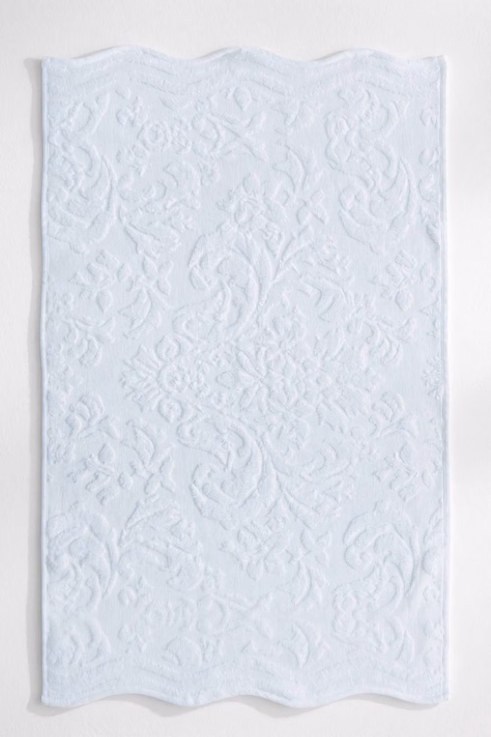 Allure Bath Fashions Gracie Floral Jacquard Scalloped Cotton Towels in Blue – 2