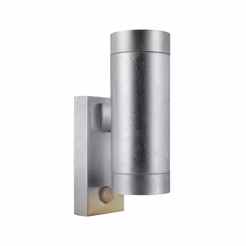 Nordlux Tin Silver Outdoor Wall Light in Galvanised Steel with GU10 Up and Down Lighting IP54 – 1