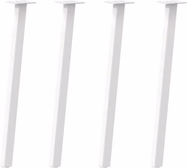 Berkfield Home Steel Coffee Table Legs, 4 Pieces, White, Height: 72 cm