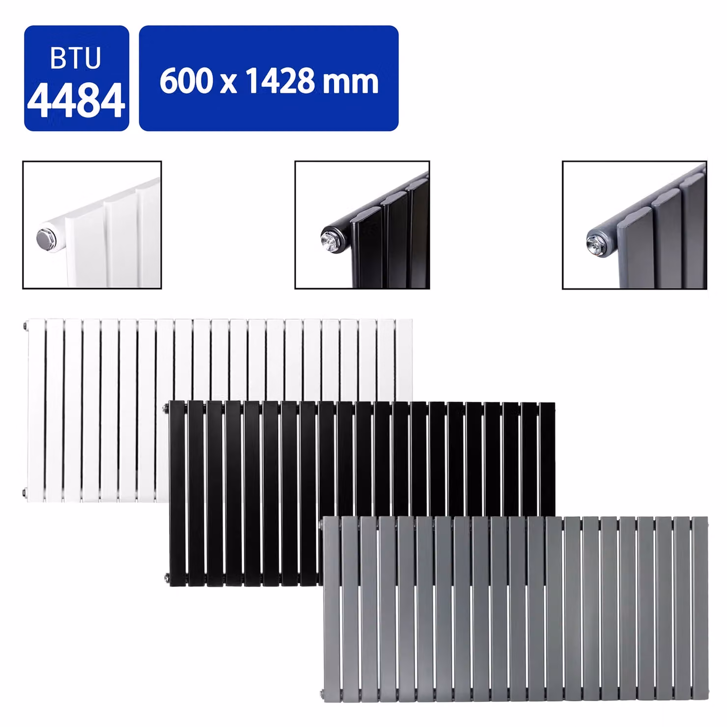 MCC Direct Designer Flat Panel Single Radiator, White, H x W: 142.8 x 60 cm – 3