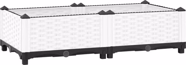 Berkfield Home White Polypropylene Raised Bed W: 80 cm, D: 40 cm, H: 23 cm – 1